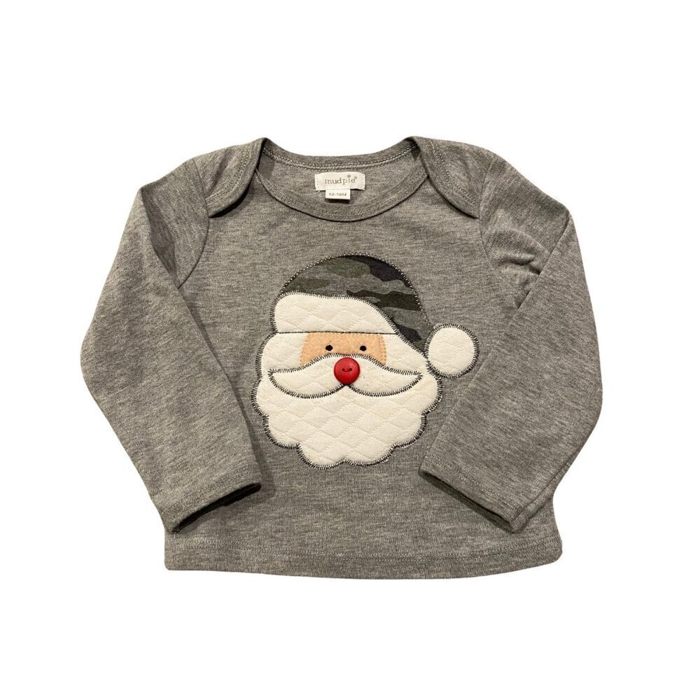 Mud Pie Baby Girl Santa Shirt - Size 12-18 months - Like New!